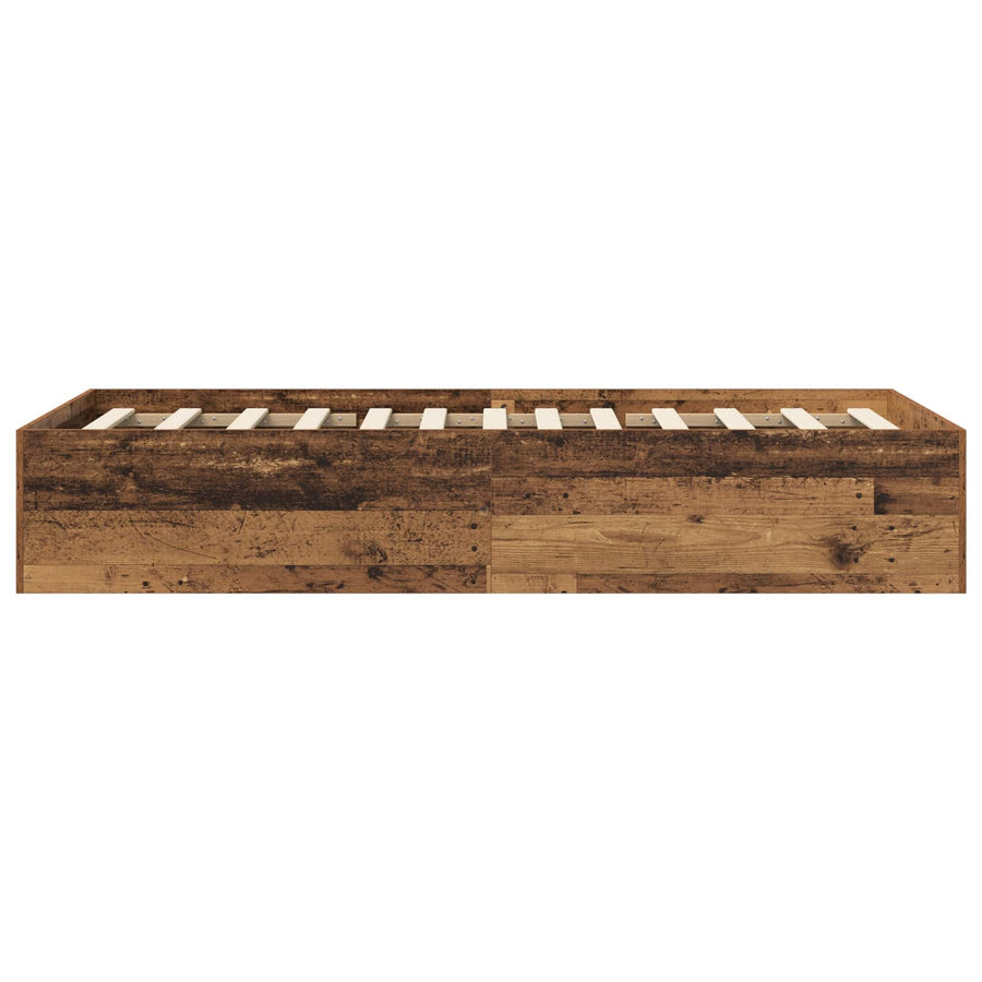Vloerbedframe Oud hout 80 x 200 cm Bewerkt hout