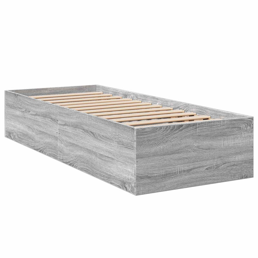 Vloerbedframe Grijs Sonoma 80 x 200 cm Bewerkt hout