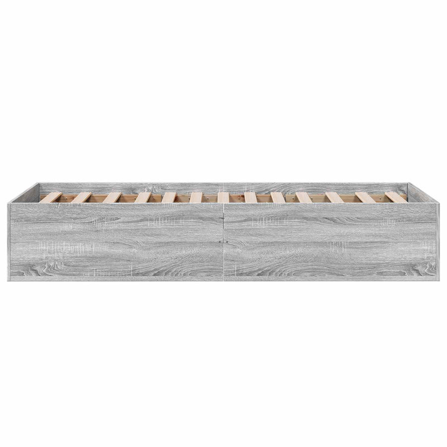 Vloerbedframe Grijs Sonoma 80 x 200 cm Bewerkt hout