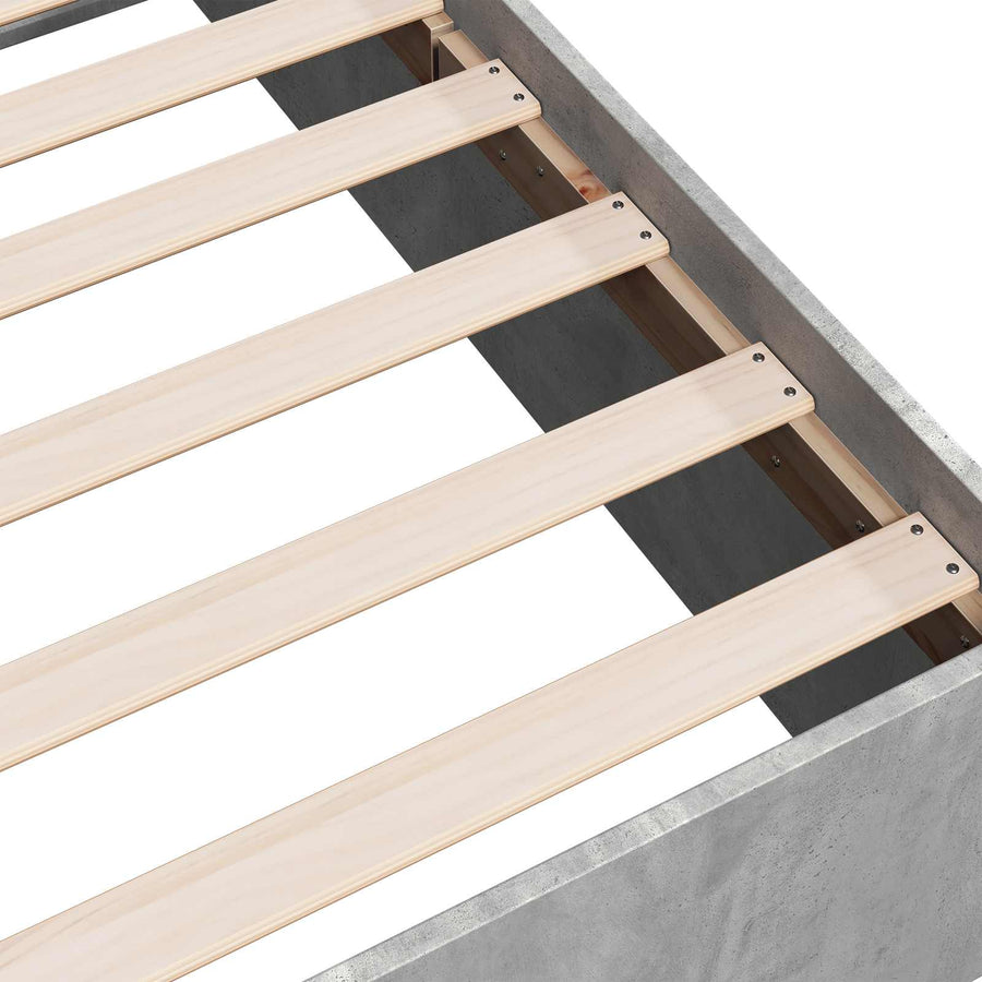 Vloerbedframe Betongrijs 80 x 200 cm Bewerkt hout