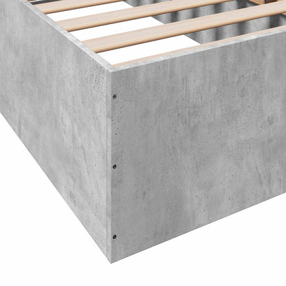 Vloerbedframe Betongrijs 80 x 200 cm Bewerkt hout