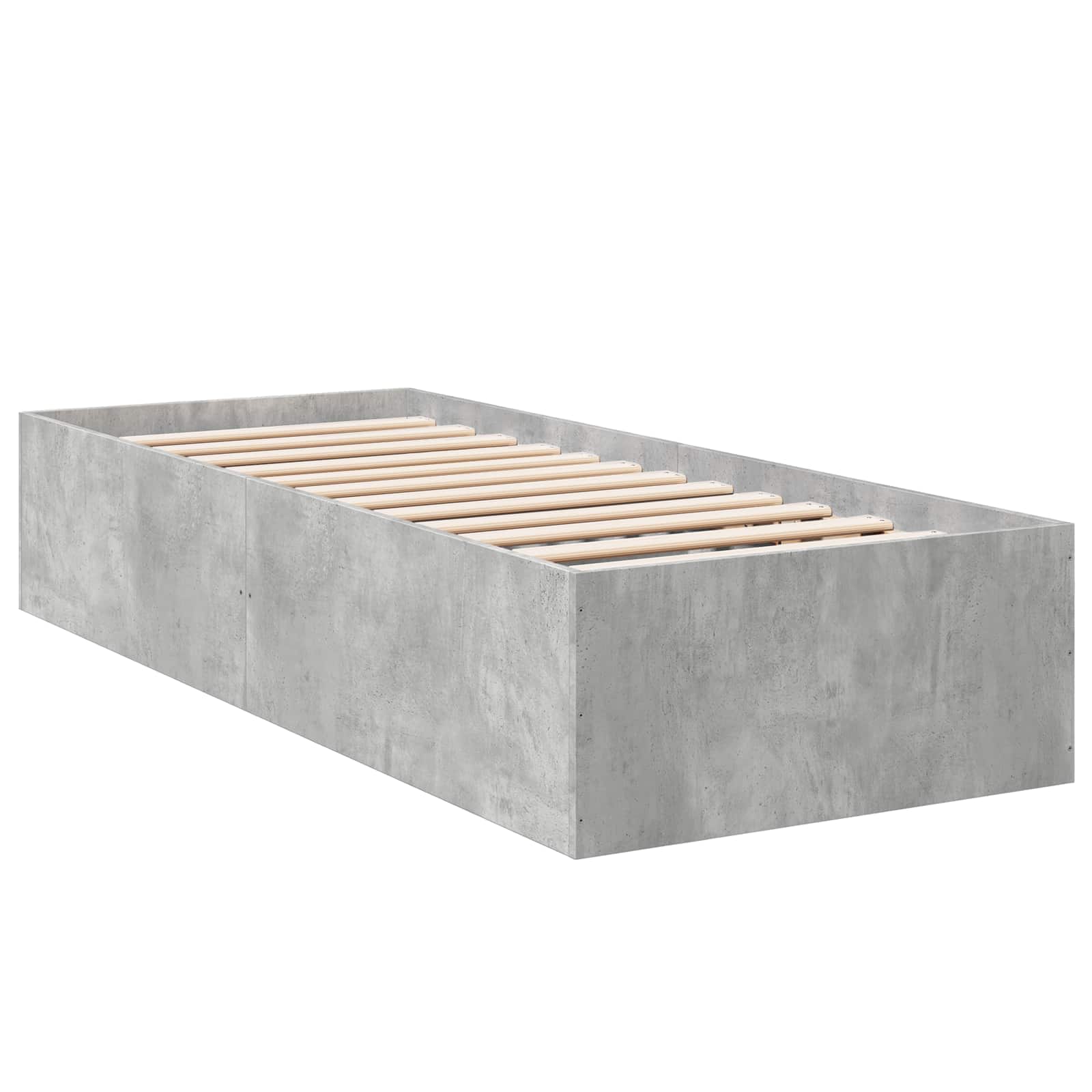 Vloerbedframe Betongrijs 80 x 200 cm Bewerkt hout