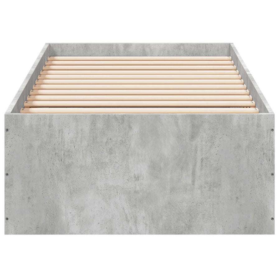 Vloerbedframe Betongrijs 80 x 200 cm Bewerkt hout