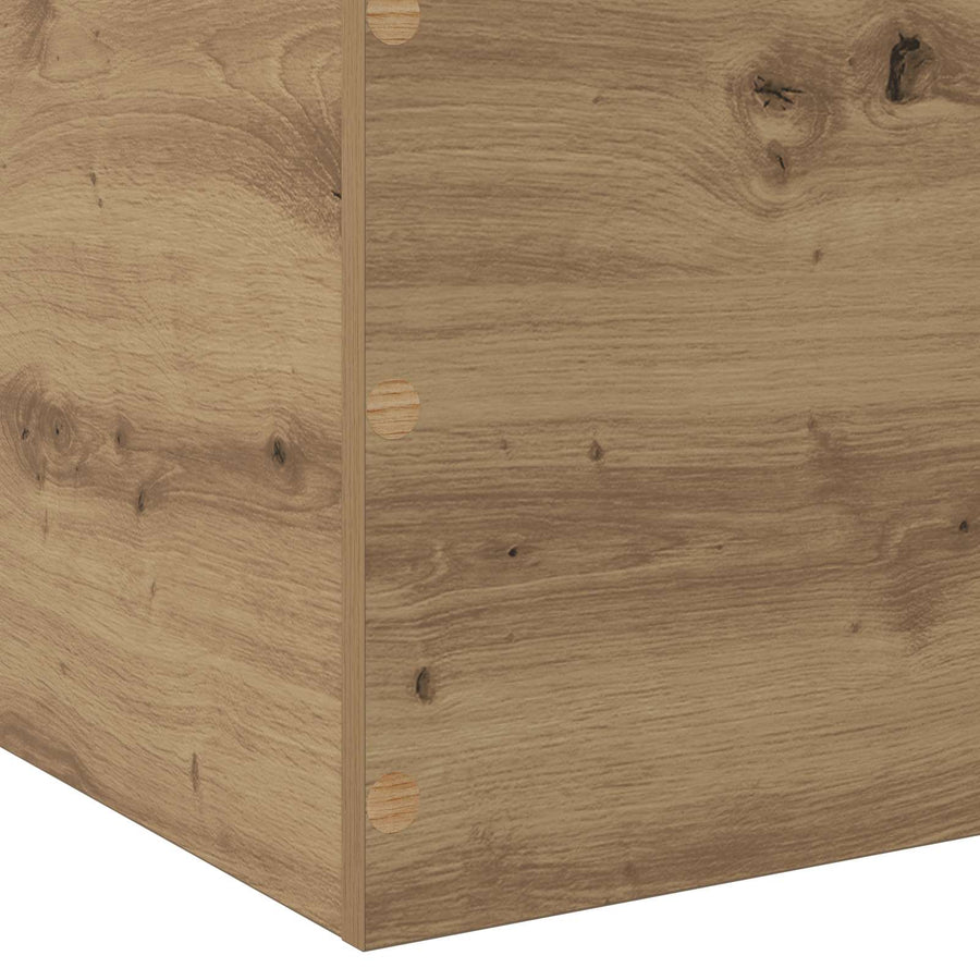 Vloerbedframe Artisanaal eiken 80 x 200 cm Bewerkt hout