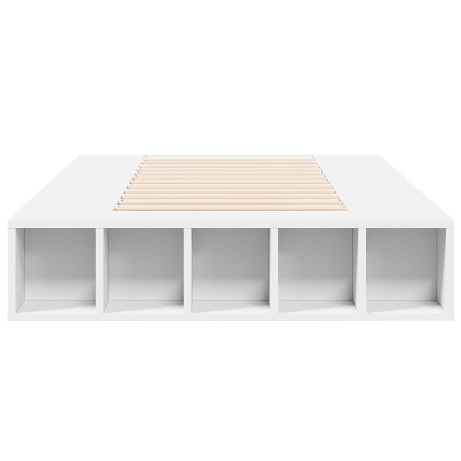 Bedframe met opslag met plank Wit 80 x 200 cm Bewerkt hout