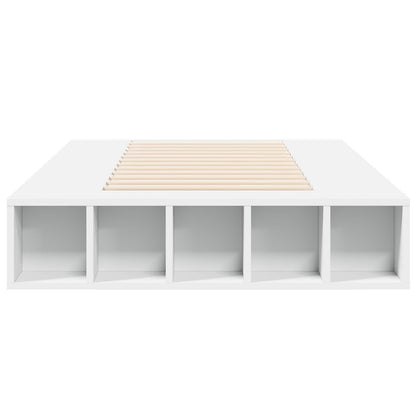 Bedframe met opslag met plank Wit 80 x 200 cm Bewerkt hout