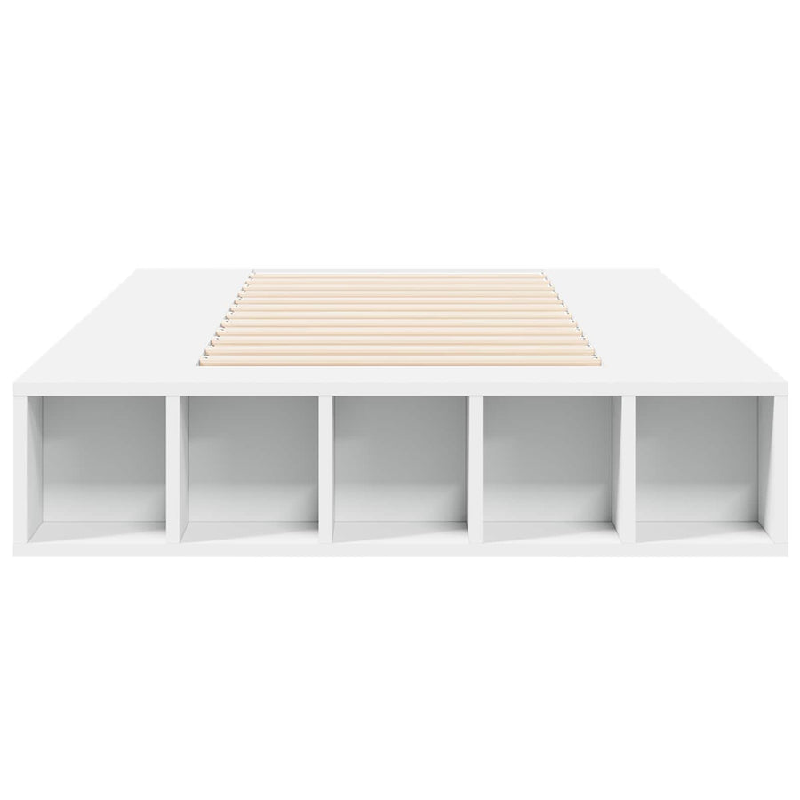 Bedframe met opslag met plank Wit 80 x 200 cm Bewerkt hout