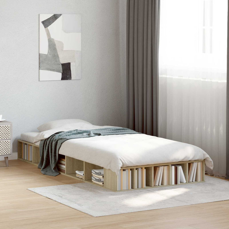 Bedframe met opslag Sonoma Eiken 80 x 200 cm Bewerkt hout