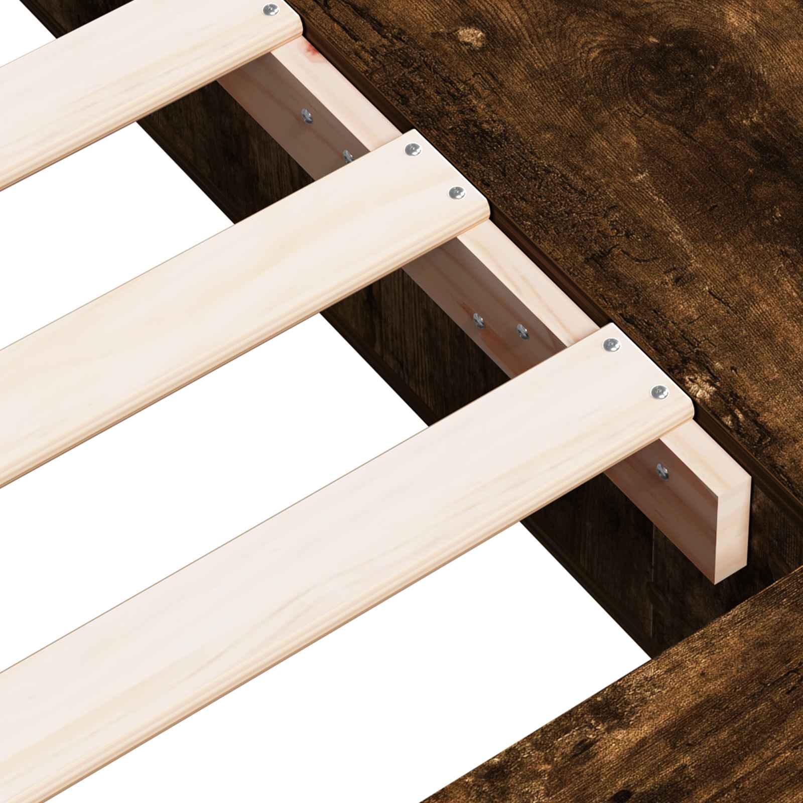 Bedframe met opslag Gerookt eiken 80 x 200 cm Bewerkt hout