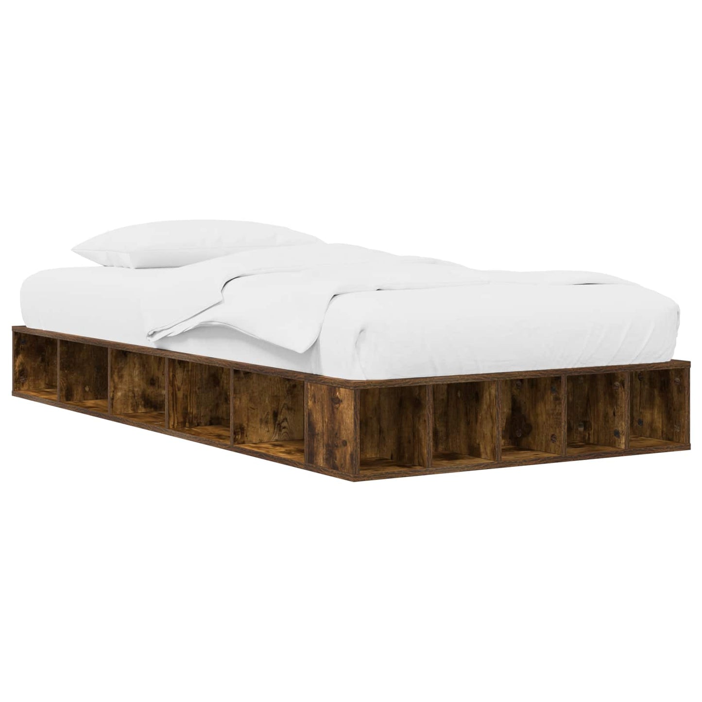 Bedframe met opslag Gerookt eiken 80 x 200 cm Bewerkt hout