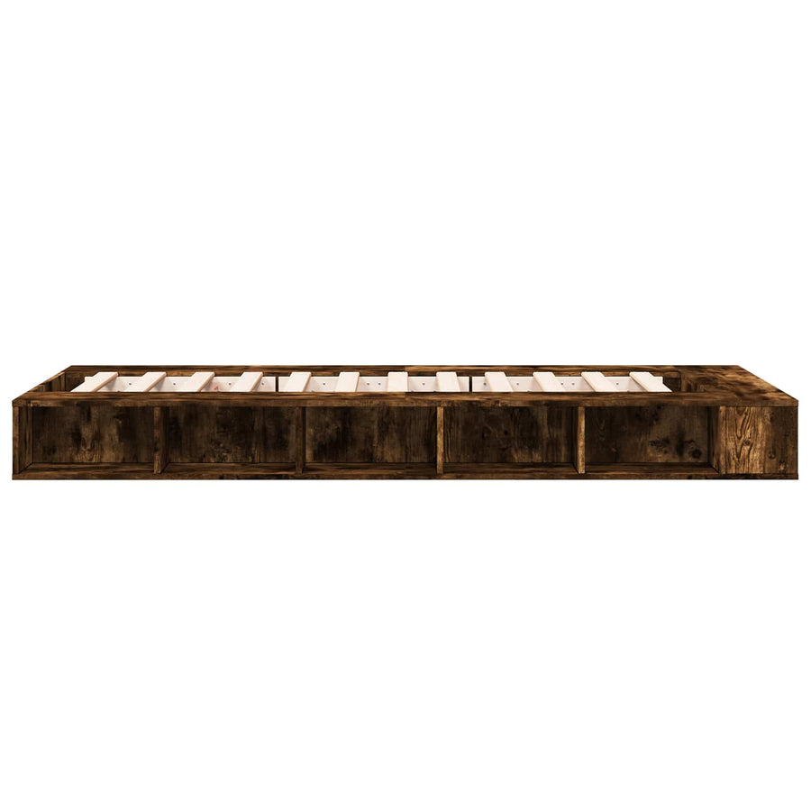 Bedframe met opslag Gerookt eiken 80 x 200 cm Bewerkt hout