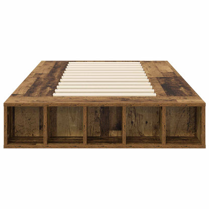Bedframe met opslag met plank Oud hout 80 x 200 cm Bewerkt hout