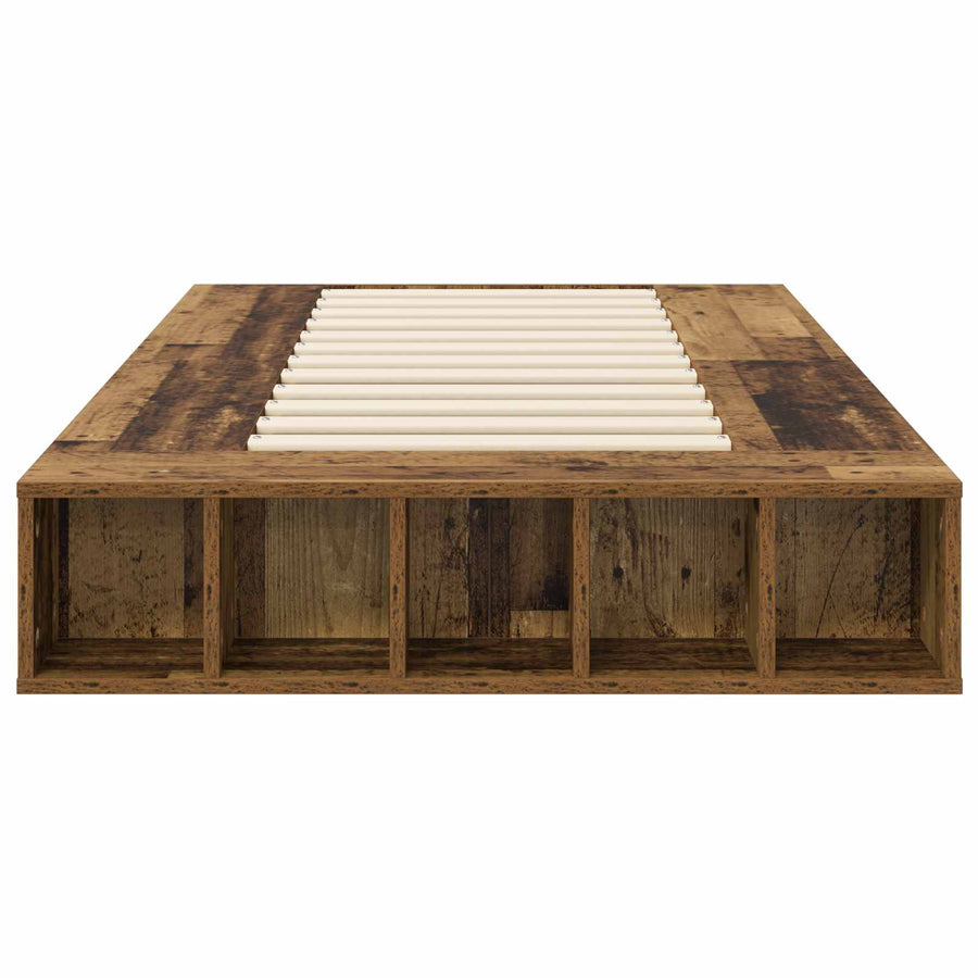 Bedframe met opslag met plank Oud hout 80 x 200 cm Bewerkt hout