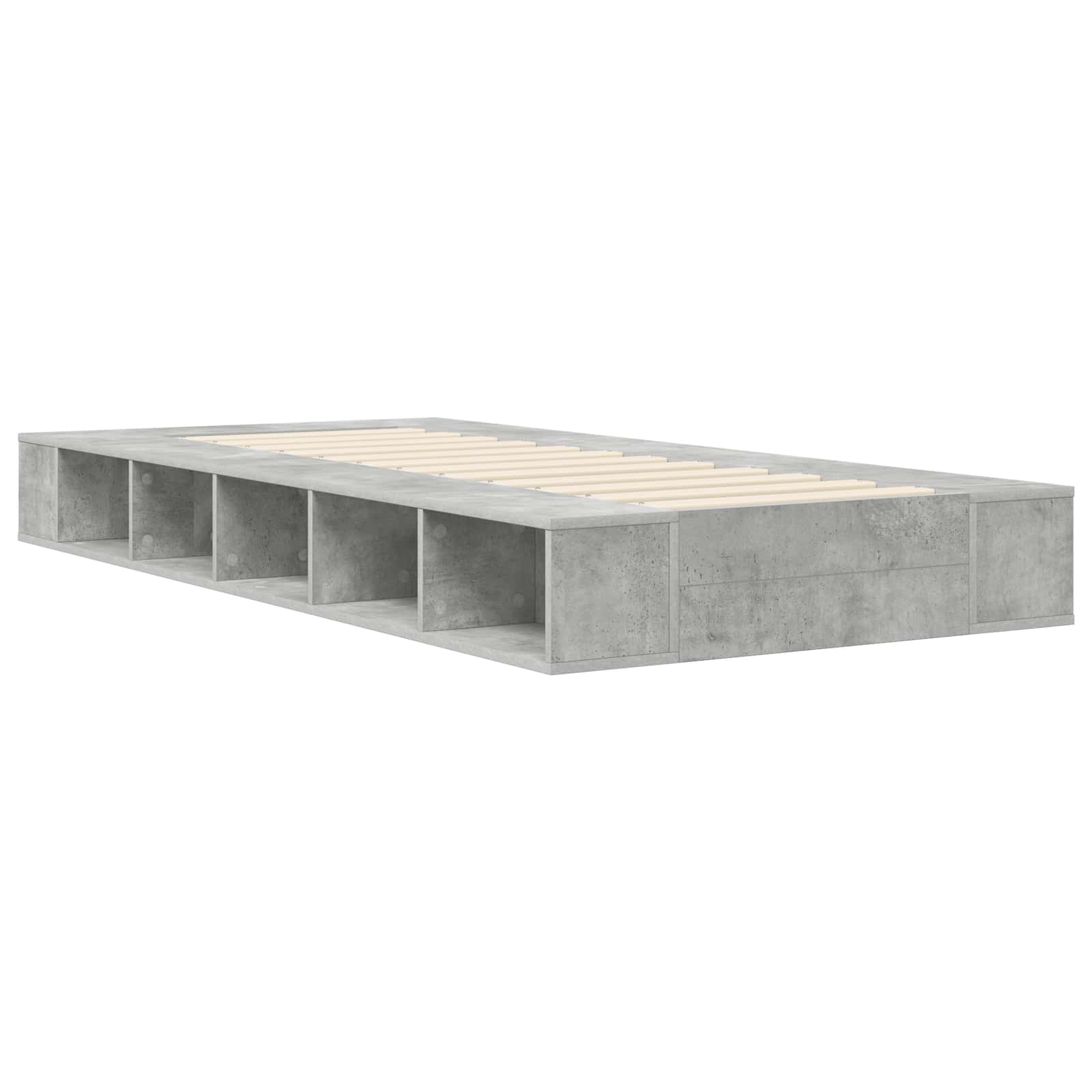 Bedframe met opslag Betongrijs 80 x 200 cm Bewerkt hout
