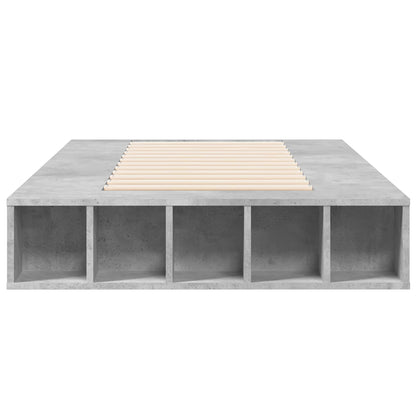 Bedframe met opslag Betongrijs 80 x 200 cm Bewerkt hout