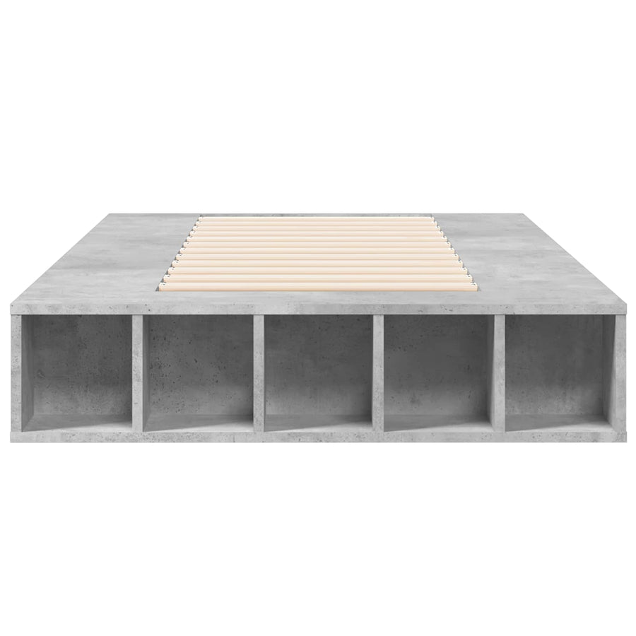 Bedframe met opslag Betongrijs 80 x 200 cm Bewerkt hout