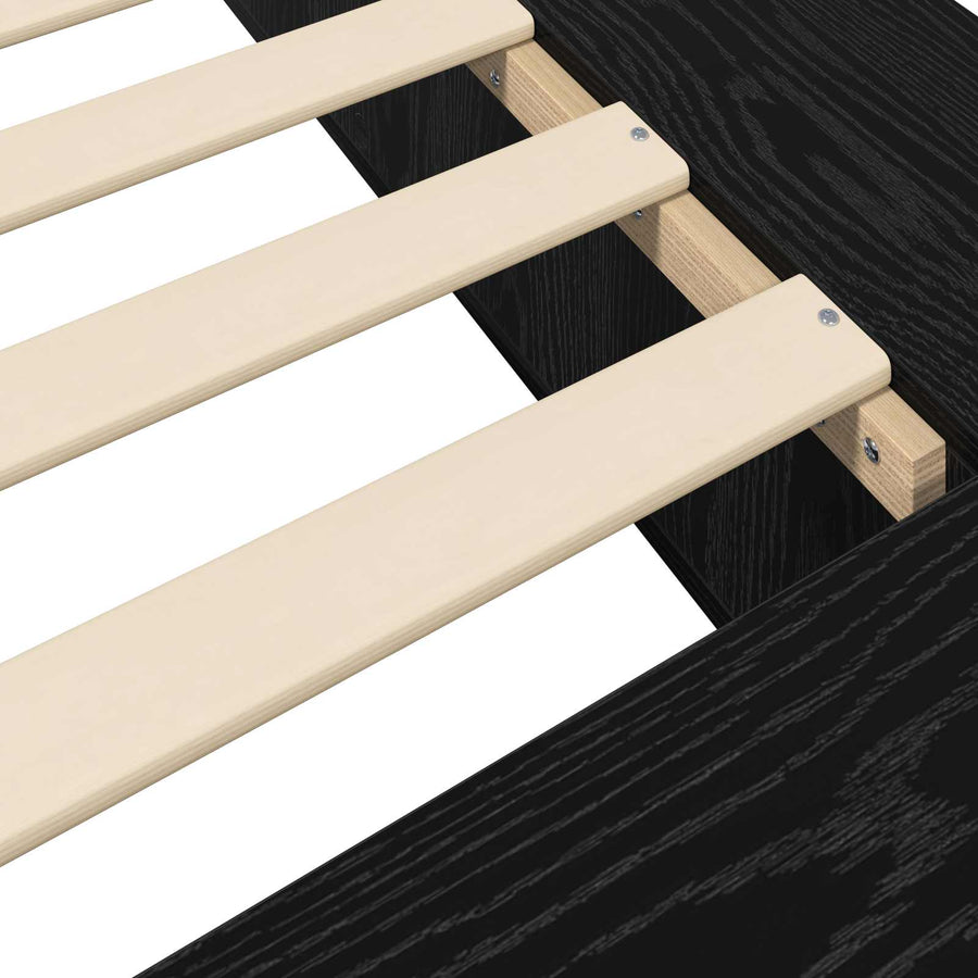 Bedframe met opslag Zwart eiken 80 x 200 cm Bewerkt hout