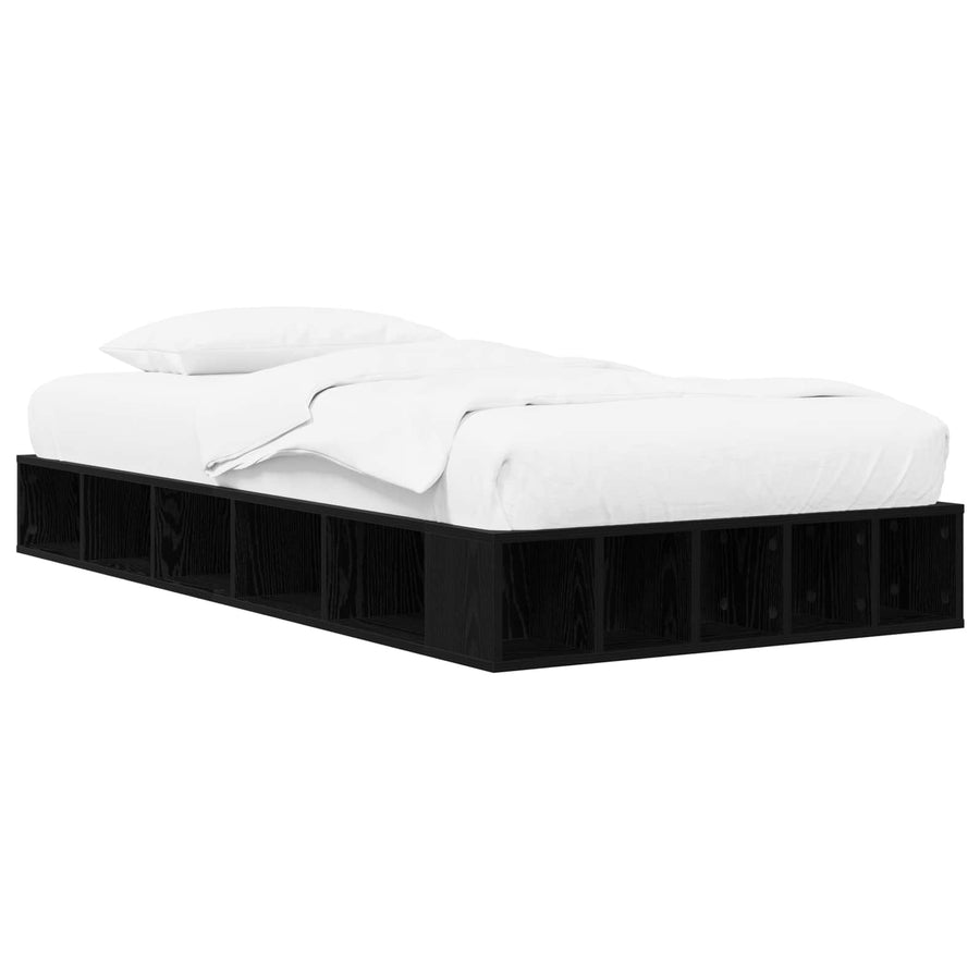 Bedframe met opslag Zwart eiken 80 x 200 cm Bewerkt hout