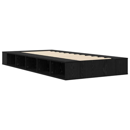 Bedframe met opslag Zwart eiken 80 x 200 cm Bewerkt hout
