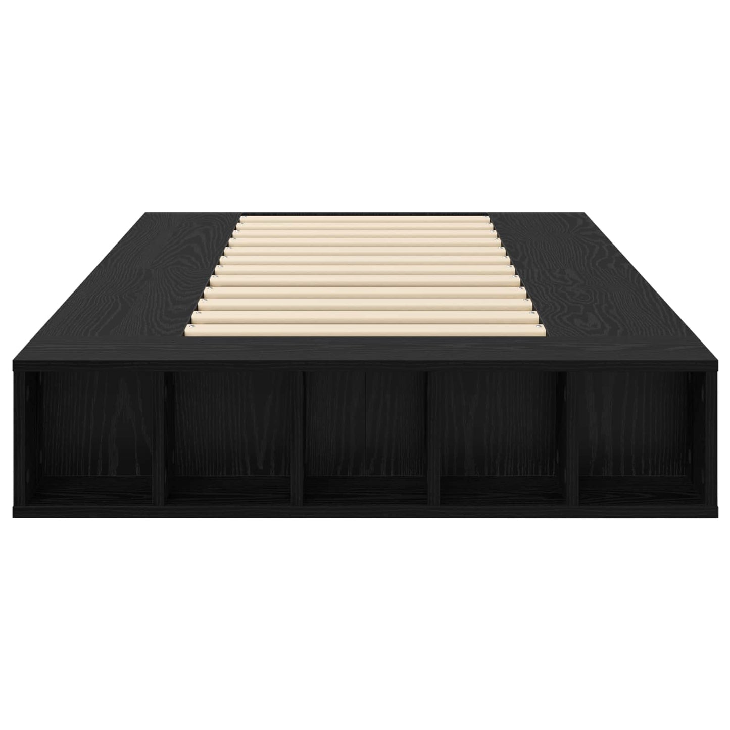 Bedframe met opslag Zwart eiken 80 x 200 cm Bewerkt hout