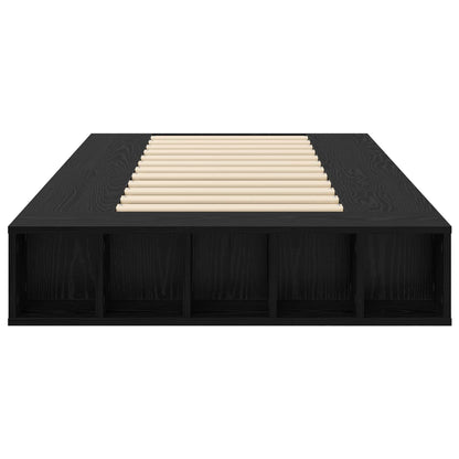 Bedframe met opslag Zwart eiken 80 x 200 cm Bewerkt hout