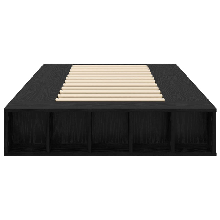 Bedframe met opslag Zwart eiken 80 x 200 cm Bewerkt hout