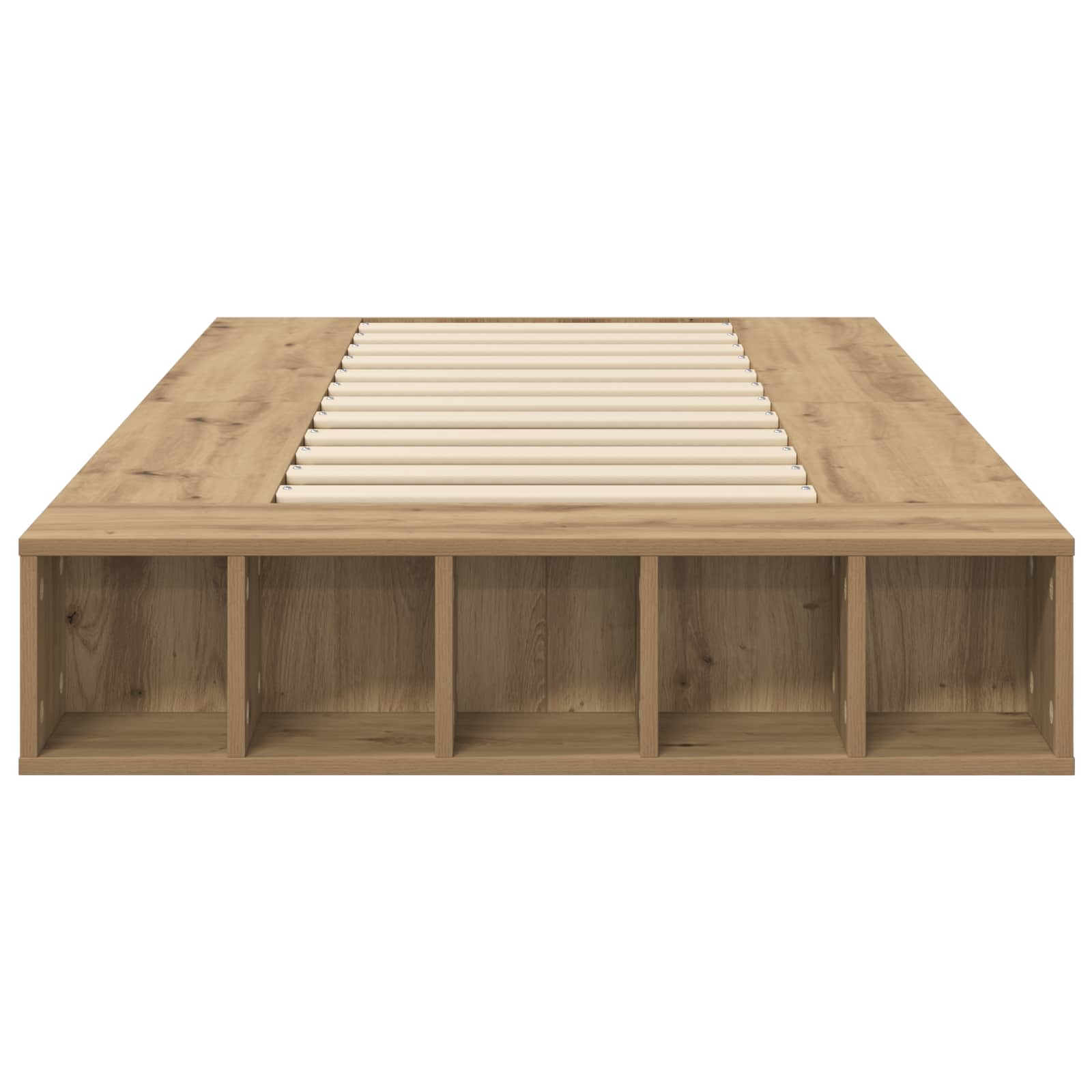 Bedframe met opslag Artisanaal eiken 80 x 200 cm Bewerkt hout