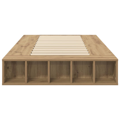 Bedframe met opslag Artisanaal eiken 80 x 200 cm Bewerkt hout