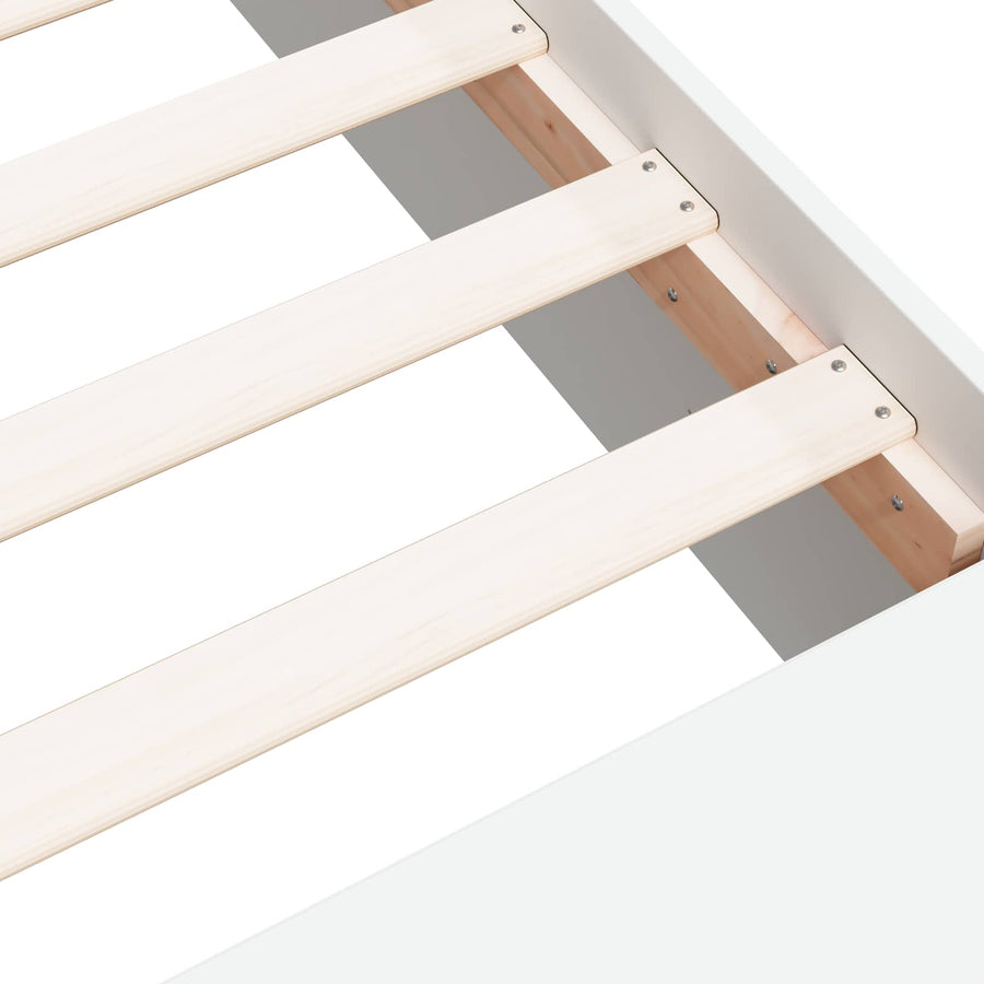 Bedframe met opslag met plank Wit 80 x 200 cm Bewerkt hout