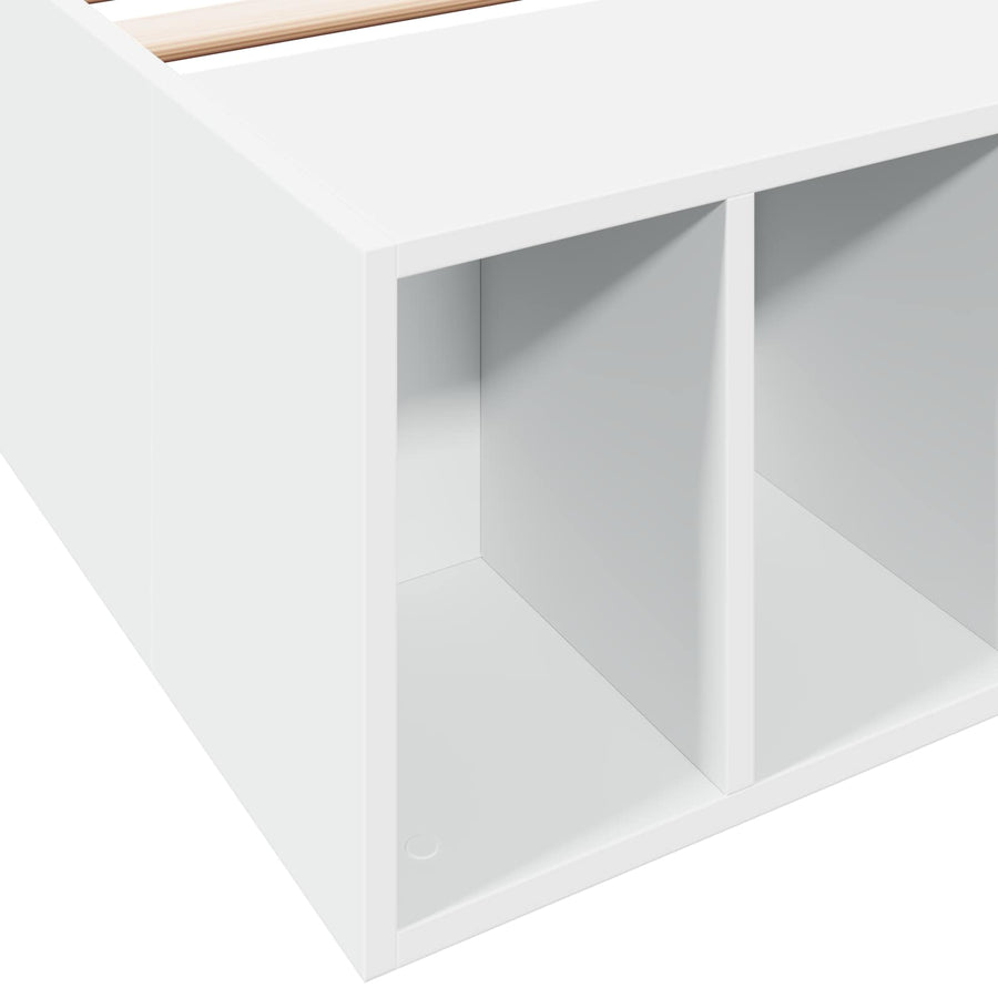 Bedframe met opslag met plank Wit 80 x 200 cm Bewerkt hout