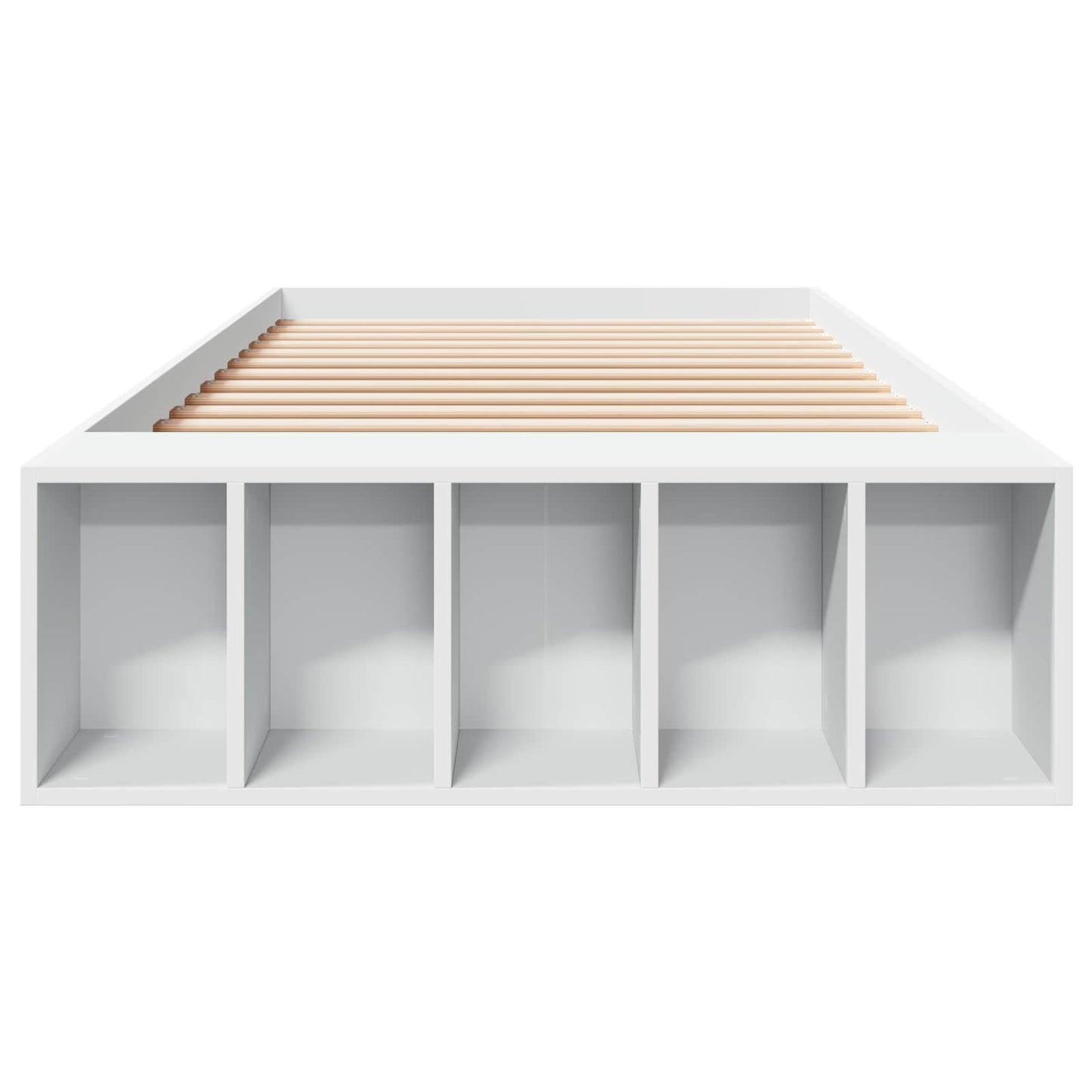 Bedframe met opslag met plank Wit 80 x 200 cm Bewerkt hout