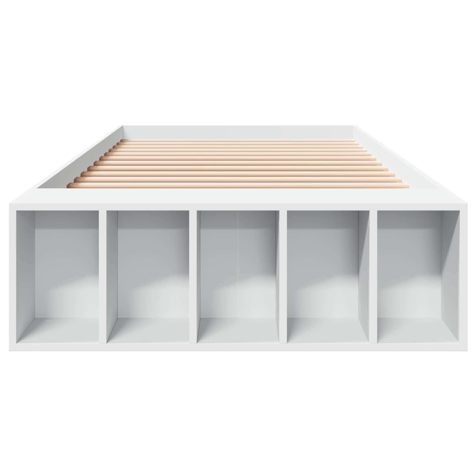 Bedframe met opslag met plank Wit 80 x 200 cm Bewerkt hout