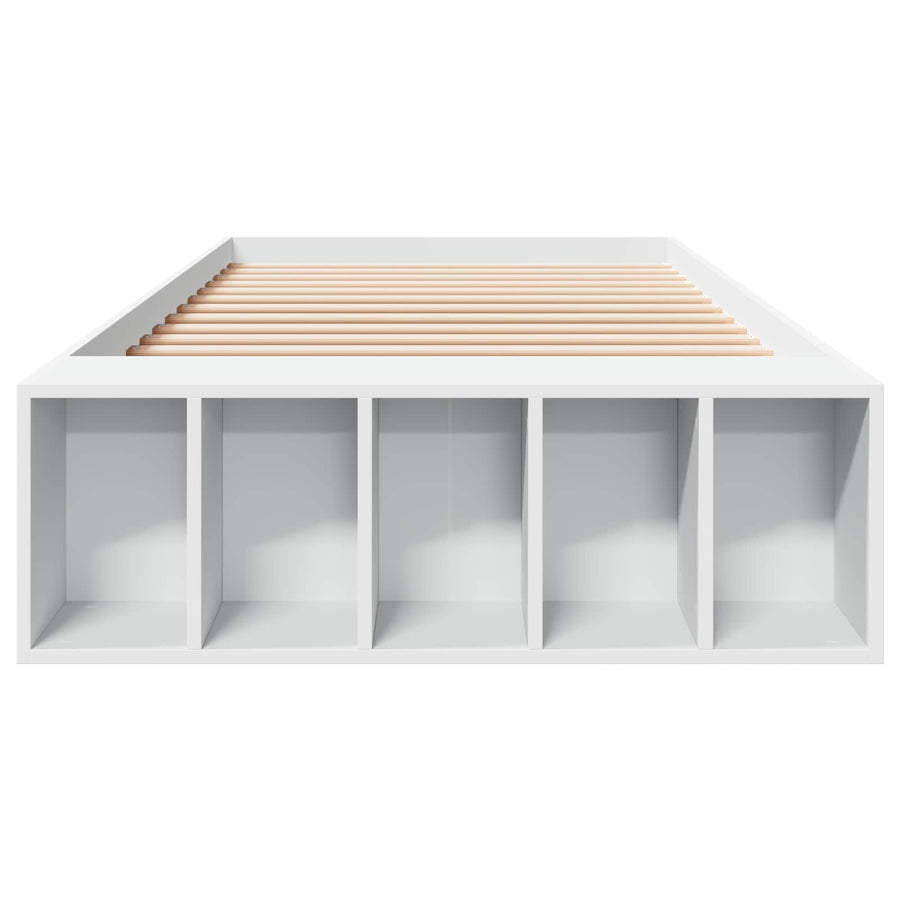 Bedframe met opslag met plank Wit 80 x 200 cm Bewerkt hout