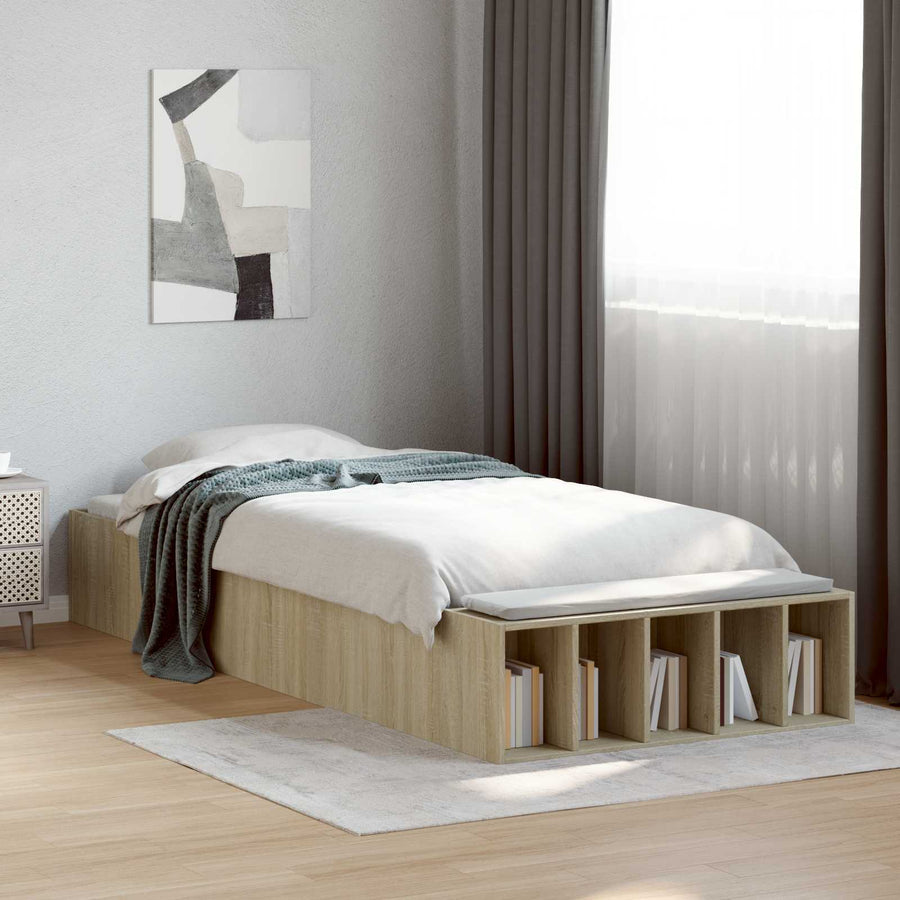 Bedframe met opslag Sonoma Eiken 80 x 200 cm Bewerkt hout