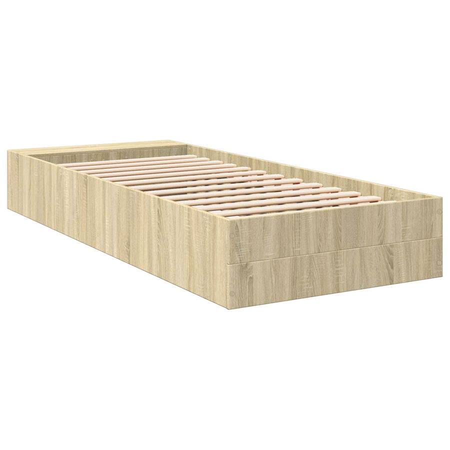 Bedframe met opslag Sonoma Eiken 80 x 200 cm Bewerkt hout