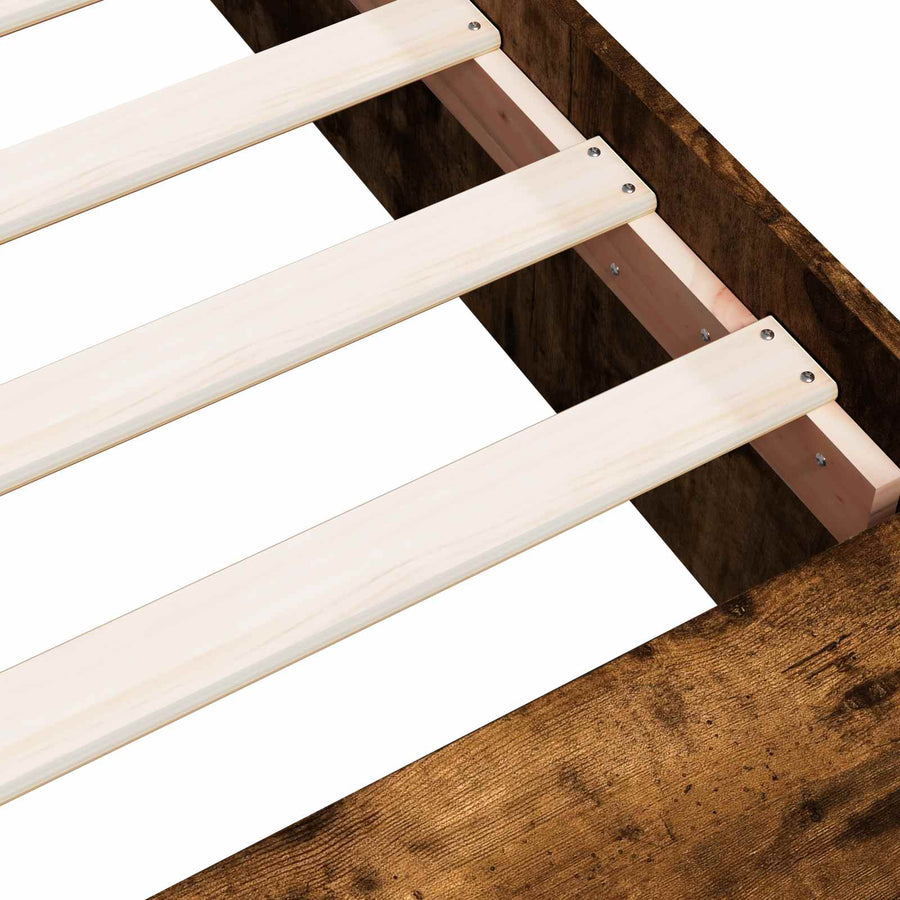 Bedframe met opslag Gerookt eiken 80 x 200 cm Bewerkt hout