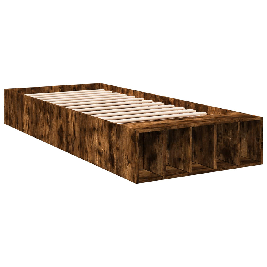 Bedframe met opslag Gerookt eiken 80 x 200 cm Bewerkt hout