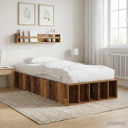 Bedframe 80x200 cm oud hout met opbergruimte