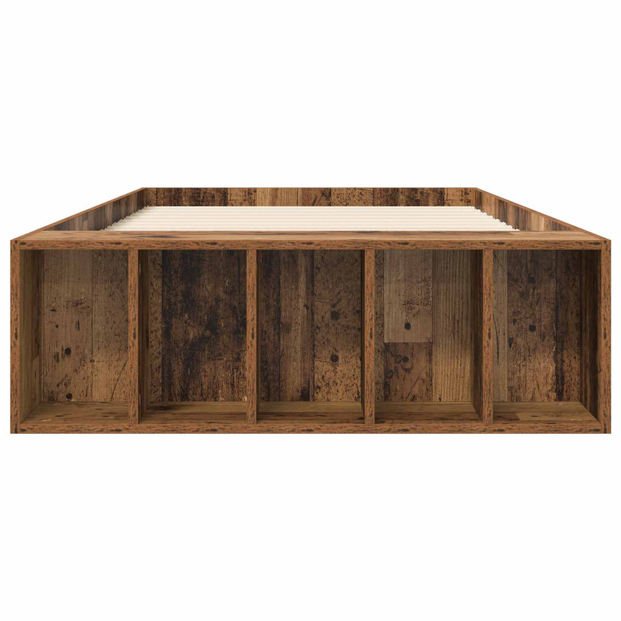 Bedframe met opslag met plank Oud hout 80 x 200 cm Bewerkt hout