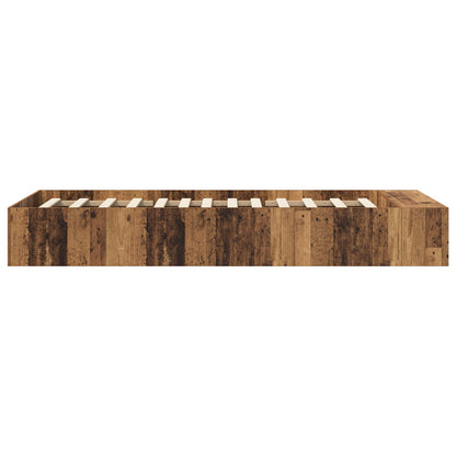 Bedframe met opslag met plank Oud hout 80 x 200 cm Bewerkt hout