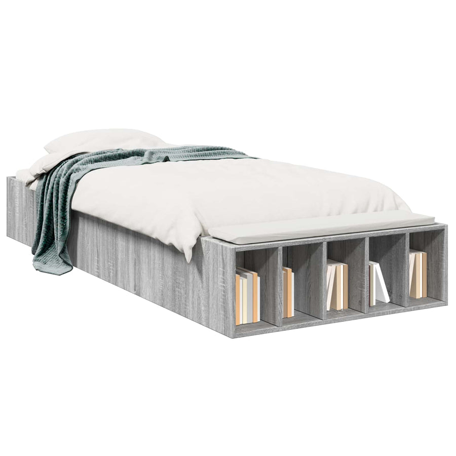 Bedframe met opslag Grijs Sonoma 80 x 200 cm Bewerkt hout