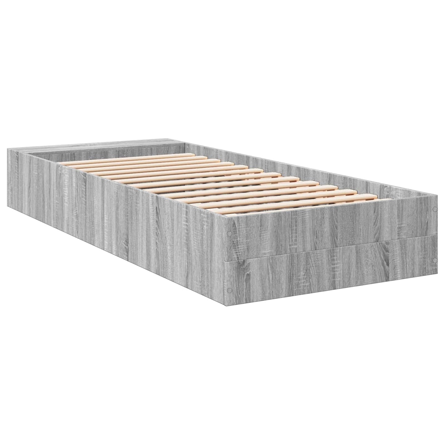 Bedframe met opslag Grijs Sonoma 80 x 200 cm Bewerkt hout
