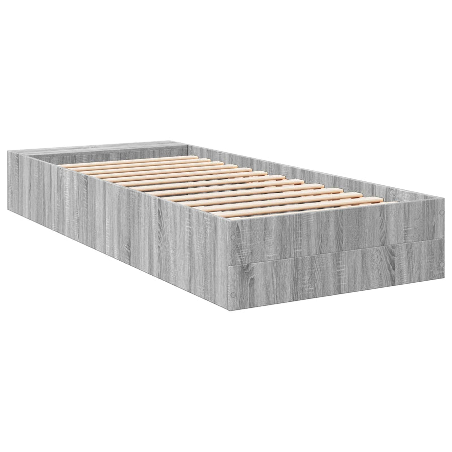 Bedframe met opslag Grijs Sonoma 80 x 200 cm Bewerkt hout
