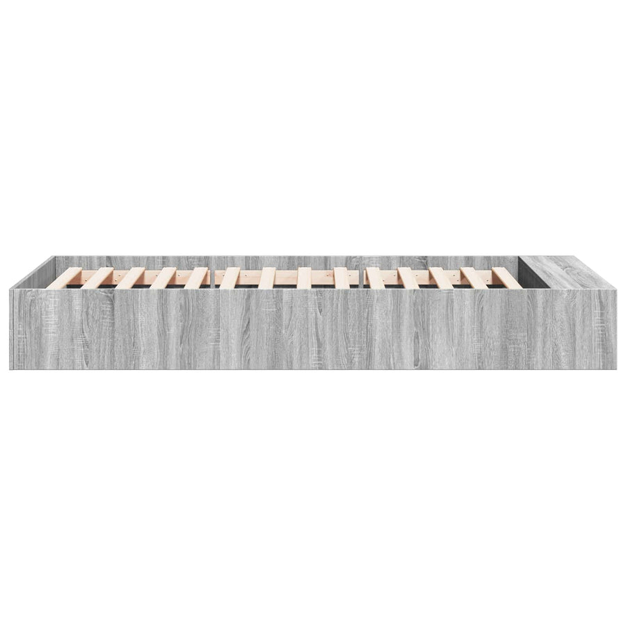 Bedframe met opslag Grijs Sonoma 80 x 200 cm Bewerkt hout