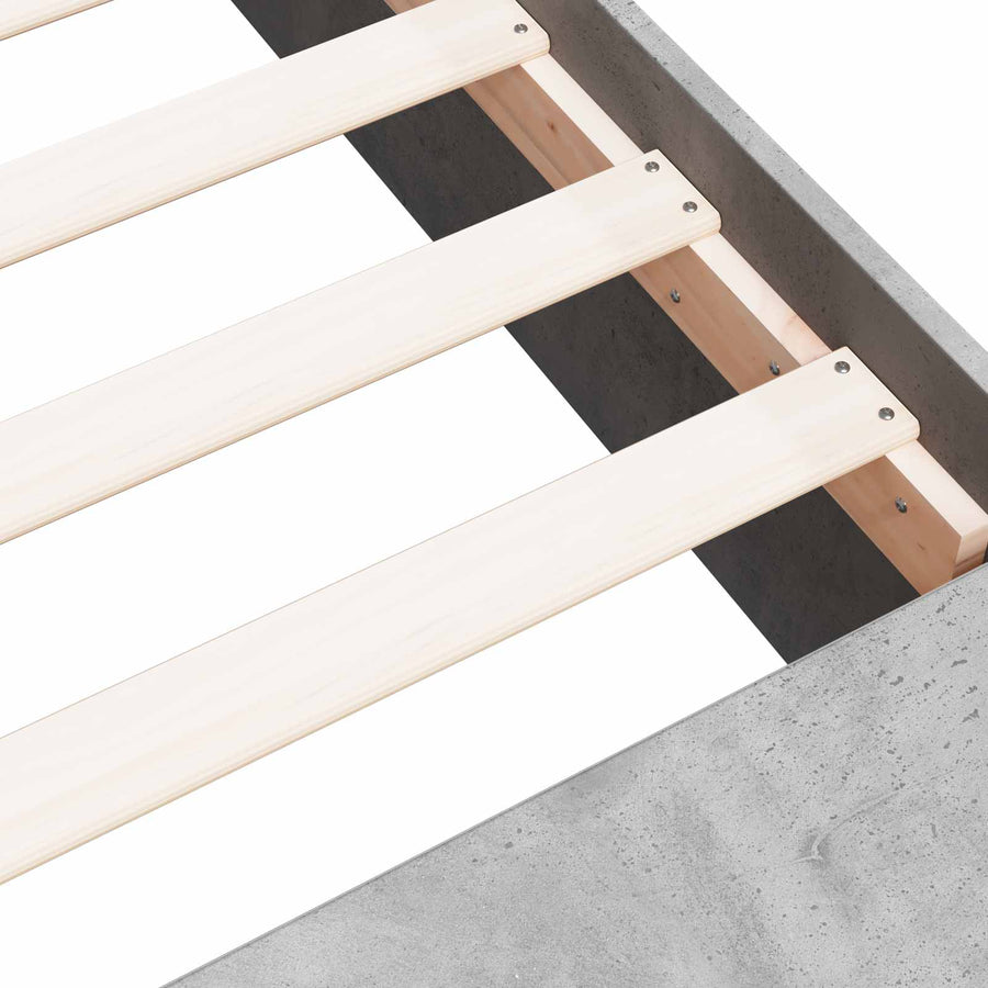 Bedframe met opslag Betongrijs 80 x 200 cm Bewerkt hout