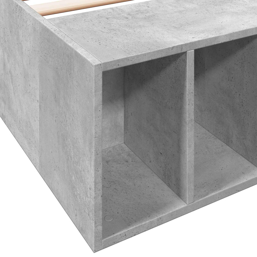 Bedframe met opslag Betongrijs 80 x 200 cm Bewerkt hout