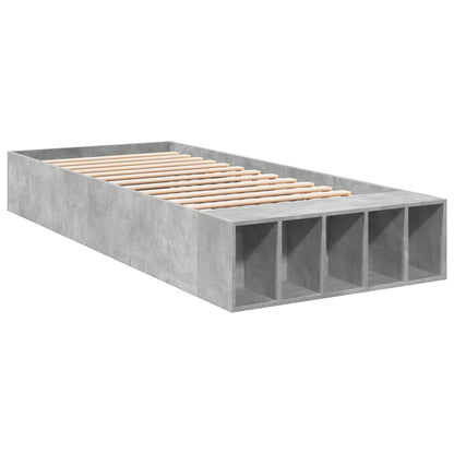 Bedframe met opslag Betongrijs 80 x 200 cm Bewerkt hout