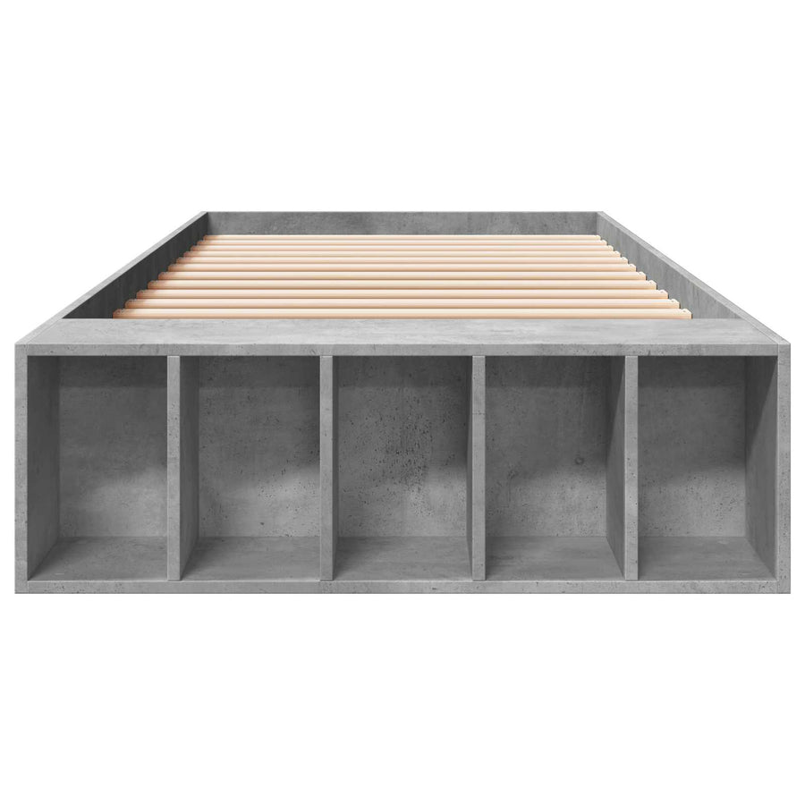 Bedframe met opslag Betongrijs 80 x 200 cm Bewerkt hout