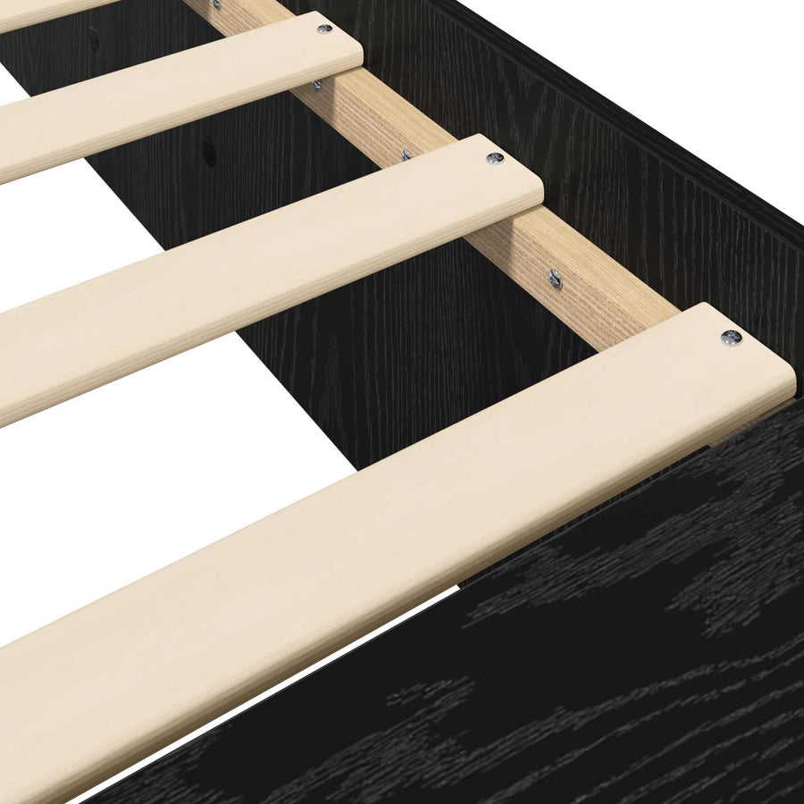 Bedframe met opslag Zwart eiken 80 x 200 cm Bewerkt hout
