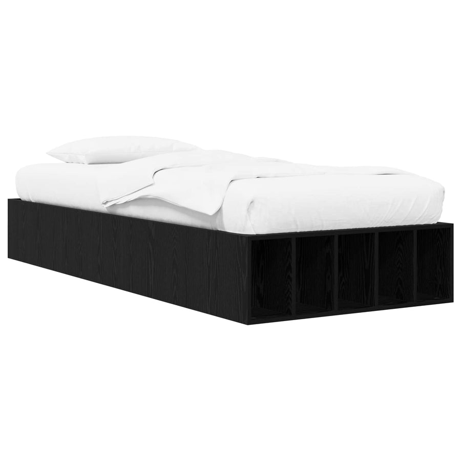 Bedframe met opslag Zwart eiken 80 x 200 cm Bewerkt hout